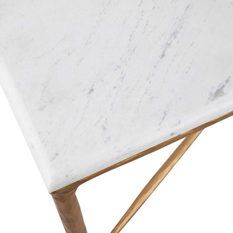 Heston Marble Rectangle Coffee Table - Brass