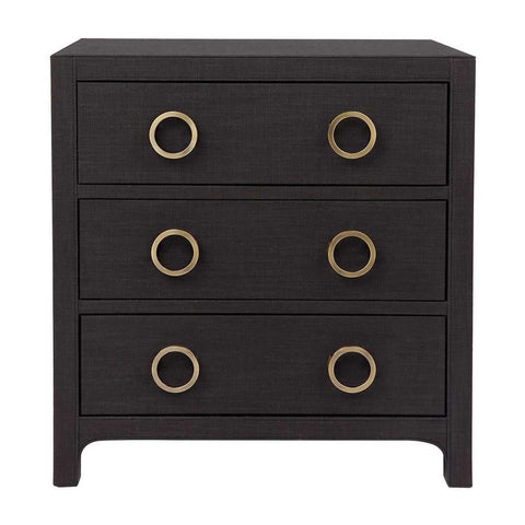 Astley Upholstered Bedside Table - Charcoal Linen - Bedside Tables - Eleganté