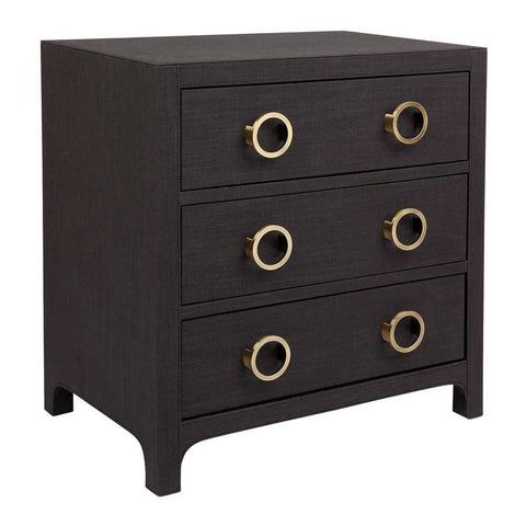 Astley Upholstered Bedside Table - Charcoal Linen - Bedside Tables - Eleganté