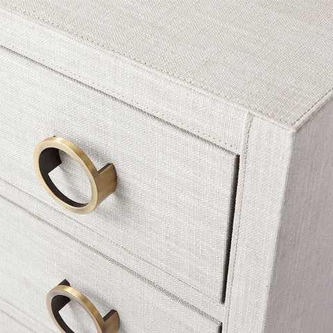Astley Upholstered Bedside Table - Natural - Bedside Tables - Eleganté