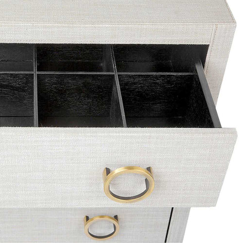 Astley Upholstered Bedside Table - Natural - Bedside Tables - Eleganté