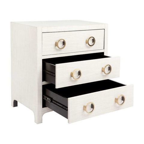 Astley Upholstered Bedside Table - Natural - Bedside Tables - Eleganté