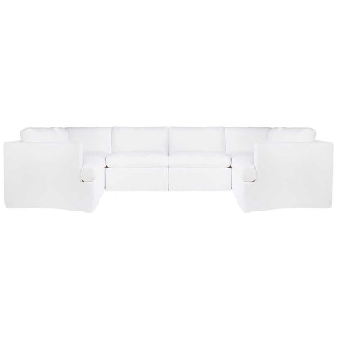 Birkshire Slip Cover Modular Sofa - White Linen Option 5