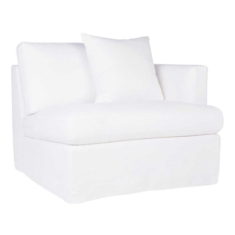 Birkshire Slip Cover Modular Right Arm Facing Seat  - White Linen