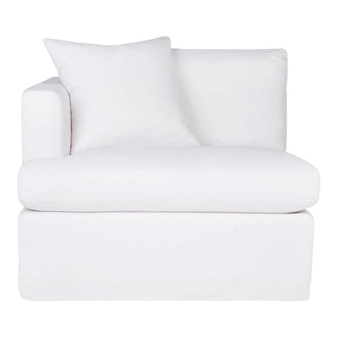 Birkshire Slip Cover Left Arm Facing Seat  - White Linen