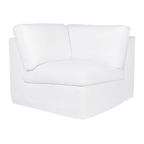 Birkshire Slip Cover Modular Corner Seat - White Linen
