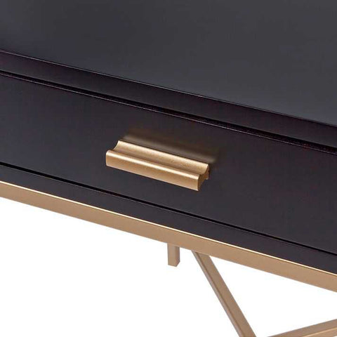 Nessa 1 Drawer Bedside Table -Black/Gold