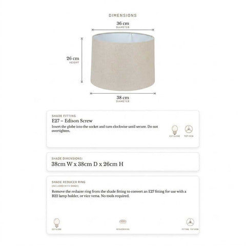 Capella Tapered Shade - Medium Natural
