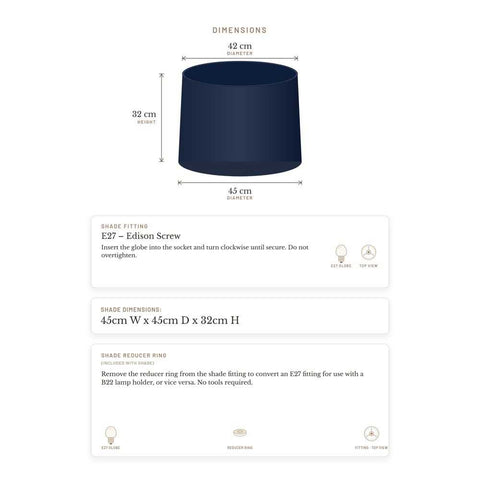 Capella Tapered Shade - Tall Navy