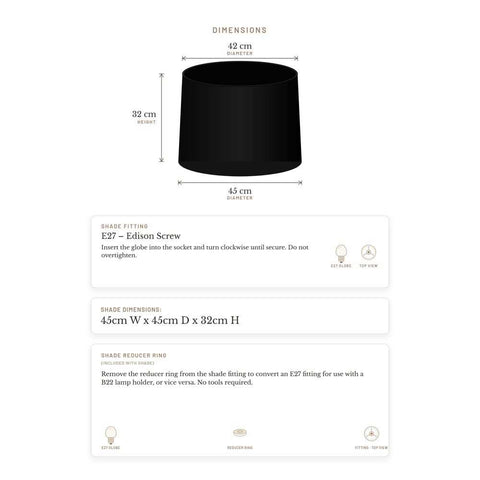 Capella Tapered Shade - Tall Black - Bulk Buy Qty 5