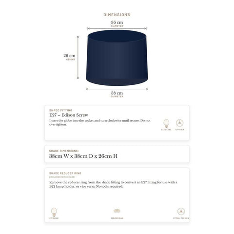 Capella Tapered Shade - Medium Navy - Bulk Buy Qty 5