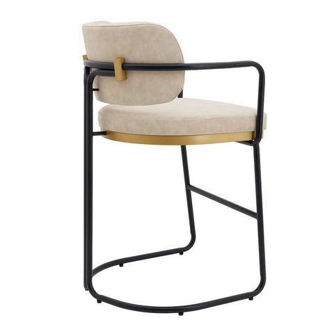 Charly Kitchen Stool &ndash; Beige Vegan Leather