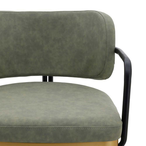 Charly Kitchen Stool &ndash; Olive Green Vegan Leather