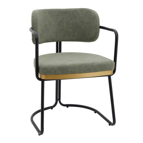 Charly Dining Chair &ndash; Olive Green Vegan Leather