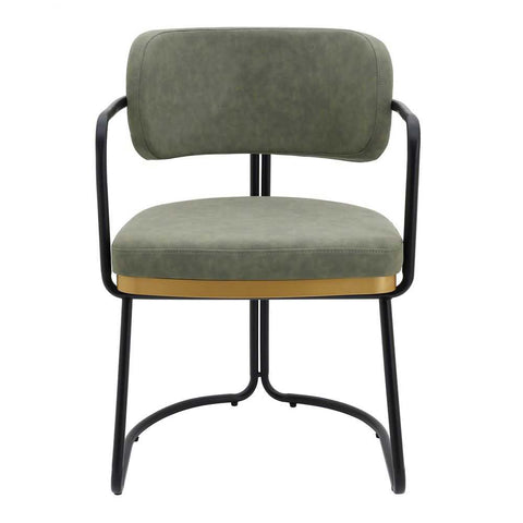 Charly Dining Chair &ndash; Olive Green Vegan Leather