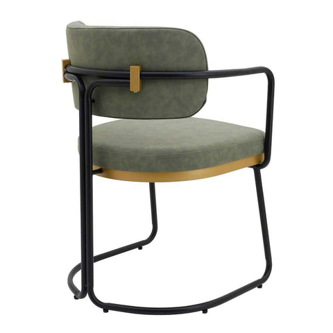 Charly Dining Chair &ndash; Olive Green Vegan Leather