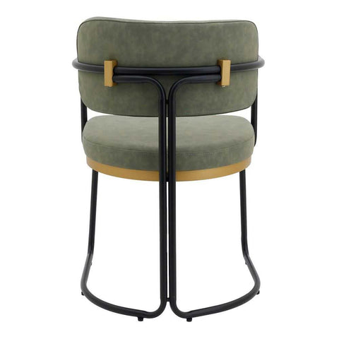 Charly Dining Chair &ndash; Olive Green Vegan Leather