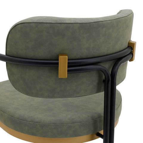 Charly Dining Chair &ndash; Olive Green Vegan Leather
