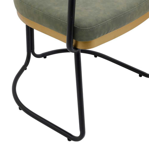 Charly Dining Chair &ndash; Olive Green Vegan Leather
