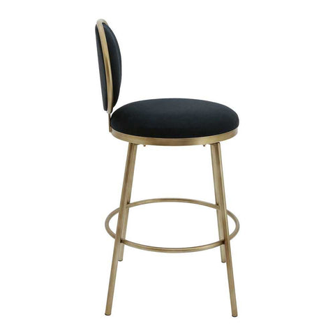 Eliza Swivel Kitchen Stool - Black Linen