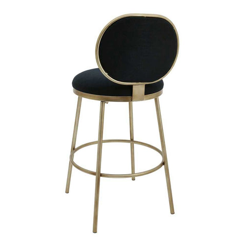 Eliza Swivel Kitchen Stool - Black Linen