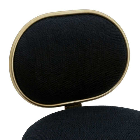 Eliza Swivel Kitchen Stool - Black Linen