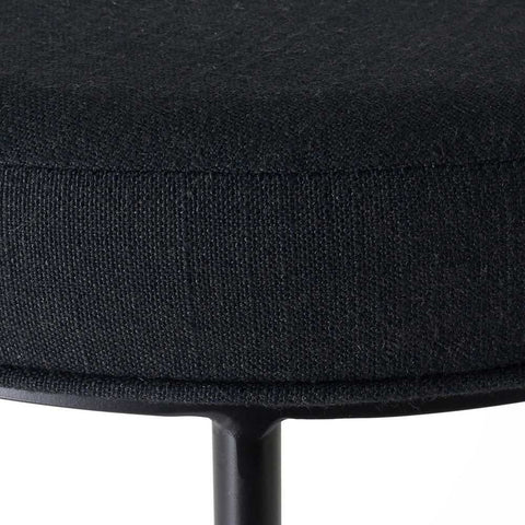Blackley Black Iron Kitchen Stool - Black Linen