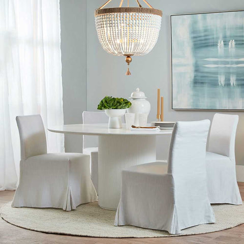 Brighton Slip Cover Dining Chair - White Linen - OUTLET NSW