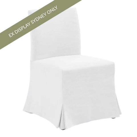 Brighton Slip Cover Dining Chair - White Linen - OUTLET NSW