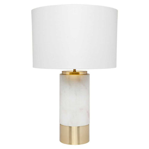 Paola Marble Table Lamp - White w White Shade