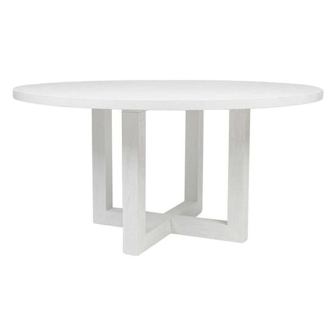 Leeton Oak Round Dining Table - 1.5m White - OUTLET NSW