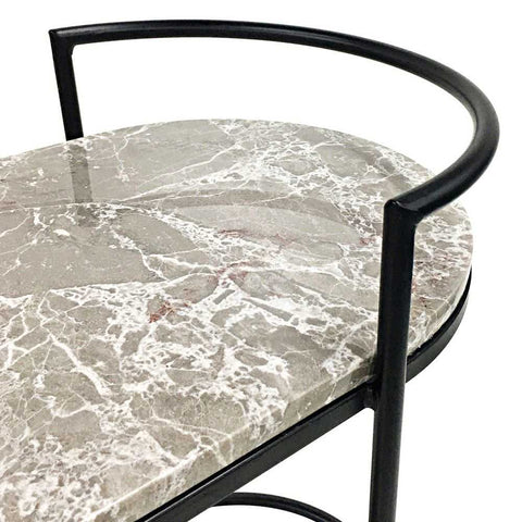 Southside Grey Marble Bar Cart - Black - Southside Grey Marble Bar Cart - Black - Eleganté