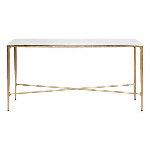 Heston 140cm Marble Console Table - Brass