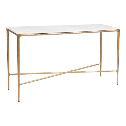 Heston 140cm Marble Console Table - Brass