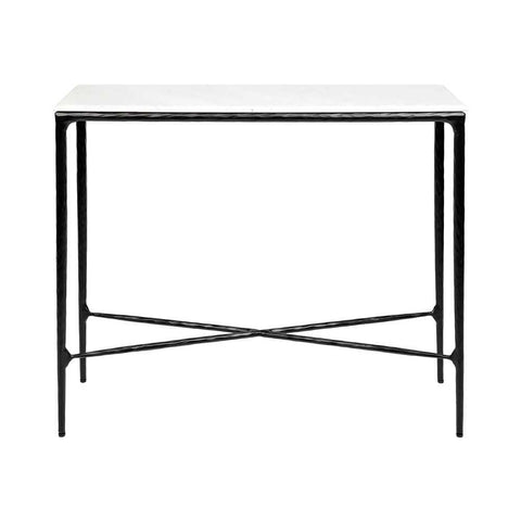 Heston 90cm Marble Console Table -  Black