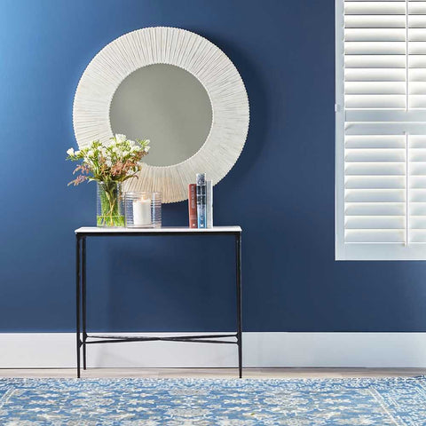 Heston 90cm Marble Console Table -  Black