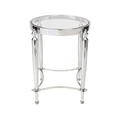 Jak Glass Side Table - Nickel - Side Tables - Eleganté