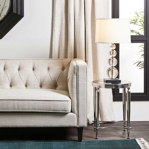 Jak Glass Side Table - Nickel - Side Tables - Eleganté