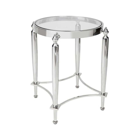 Jak Glass Side Table - Nickel - Side Tables - Eleganté
