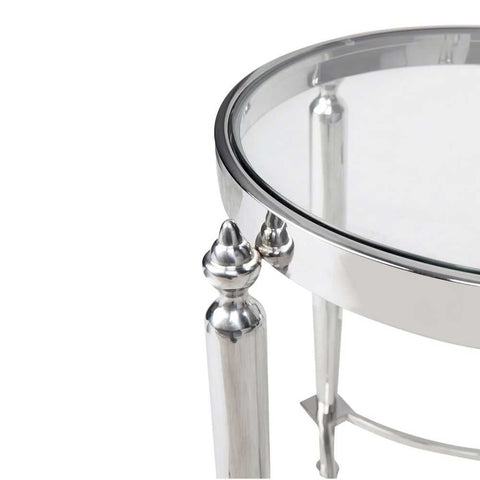 Jak Glass Side Table - Nickel - Side Tables - Eleganté