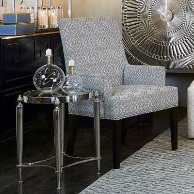 Jak Glass Side Table - Nickel - Side Tables - Eleganté