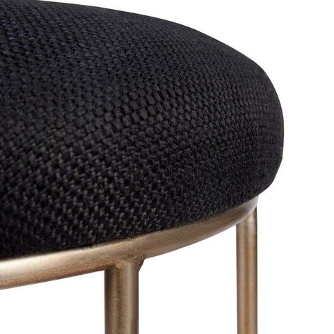 Aiden Gold Steel Kitchen Stool - Black Linen - Kitchen and Bar Stools - Eleganté