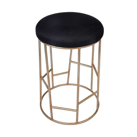 Aiden Gold Steel Kitchen Stool - Black Linen - Kitchen and Bar Stools - Eleganté