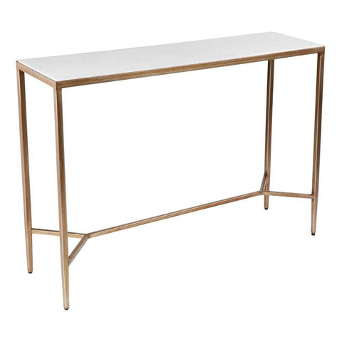 Chloe 90cm Stone Console Table - Antique Gold