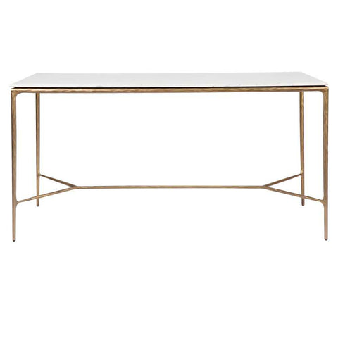 Heston 180cm Marble Console Table -  Brass