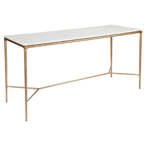 Heston 180cm Marble Console Table -  Brass