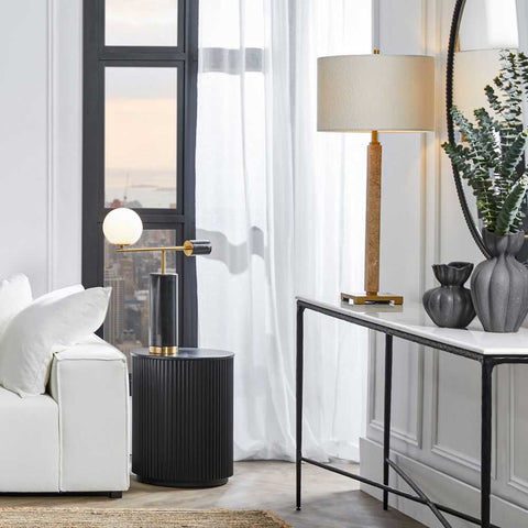 Heston 180cm Marble Console Table -  Black