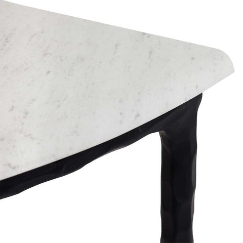 Heston 90cm Marble Demilune Table - Black