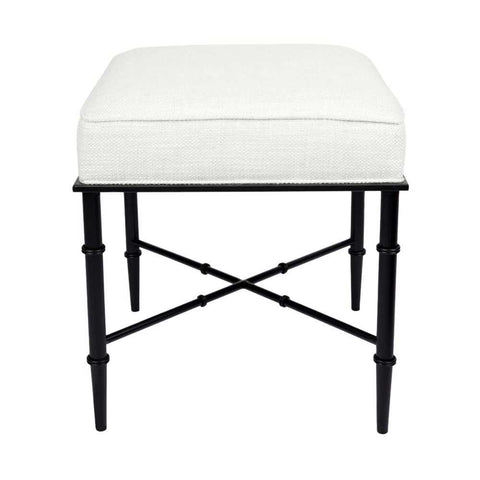 Hacienda Black Iron Stool - Natural Linen