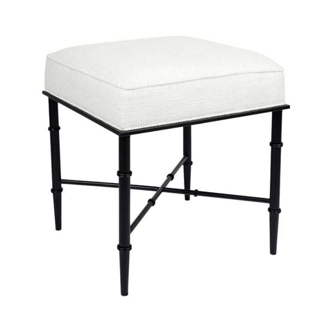 Hacienda Black Iron Stool - Natural Linen